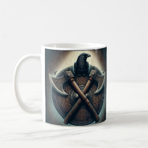 Mug Corbeau et Axes - Norse Warrior Shield Wall Art