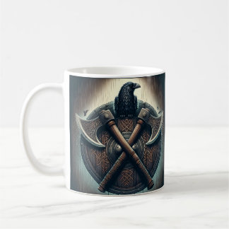 Mug Corbeau et Axes - Norse Warrior Shield Wall Art