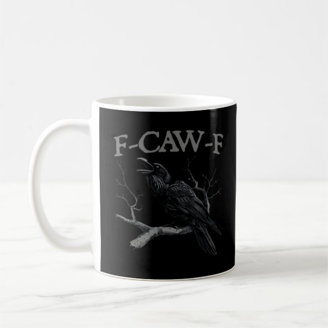 Mug Corbeau, F-Caw-F Drôle d'oiseau de style classique (Gauche)