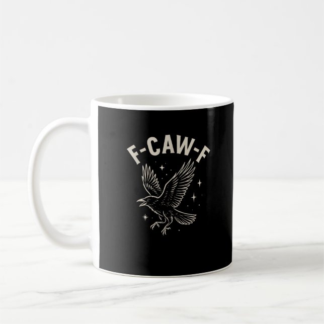 Mug Corbeau F-Caw-F Oiseau Drôle Lune Gothique Humour  (Gauche)