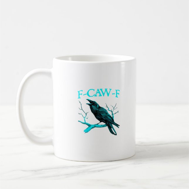 Mug Corbeau F-Caw-F Oiseau Drôle Rétro (Gauche)