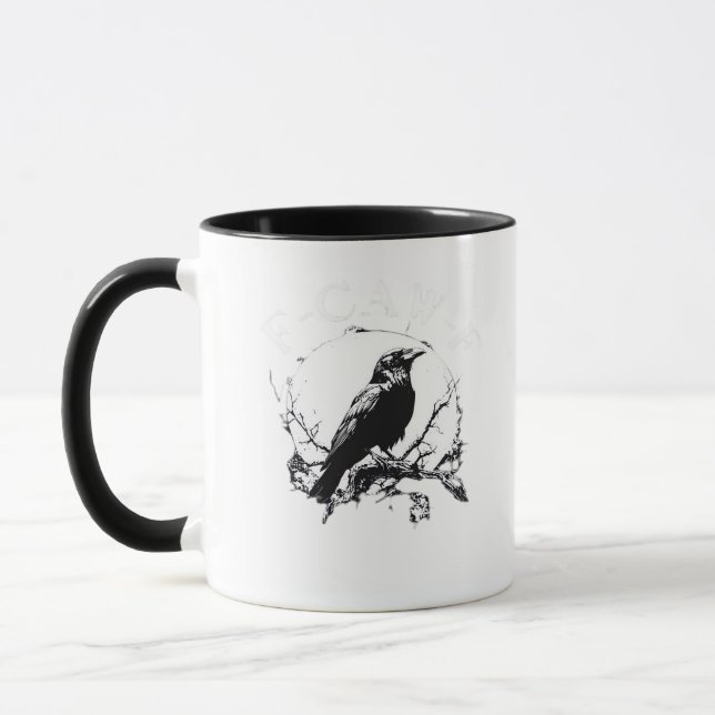 Mug Corbeau, F-Caw-F Oiseau Drôle Tendance Drôle (Gauche)