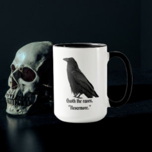 Mug Corbeau noir avec citation de Poe