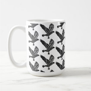 Mug Corbeau noir et blanc Coupe Lino