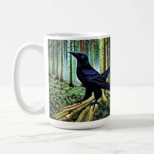Mug Corbeau noir rustique Woodland (Gauche)