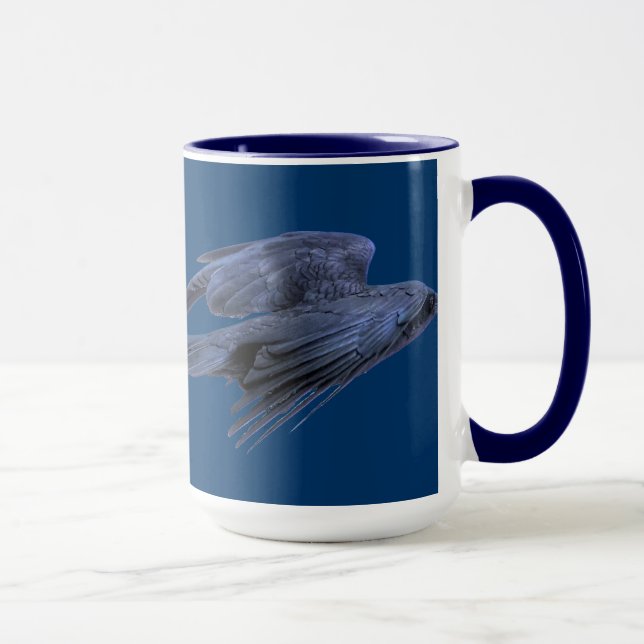 Mug Corbeau noir volant gothique, celtique, Wiccan (Droite)