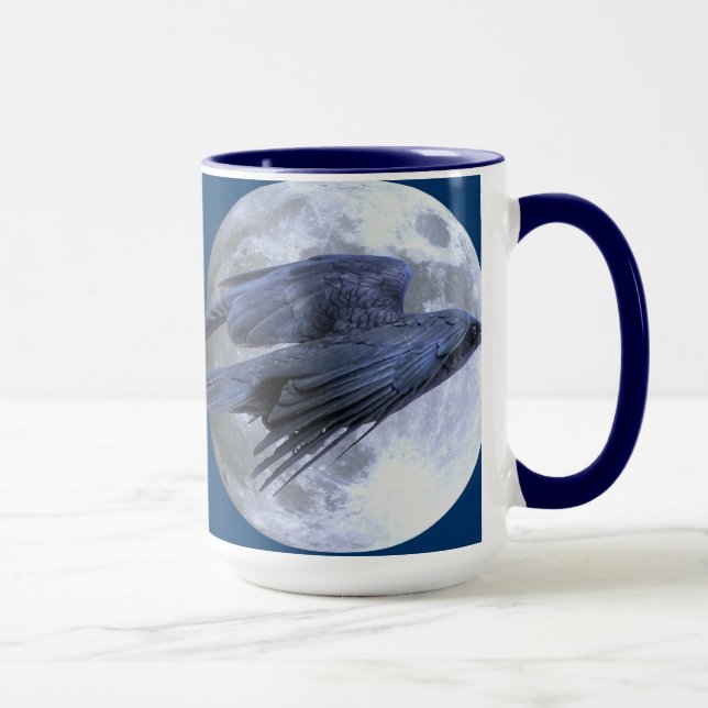 Mug Corbeau noir volant gothique, celtique, Wiccan (Droite)