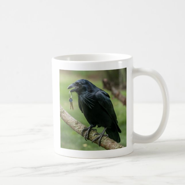 Mug Corbeau sur une branche avec clé (Droite)