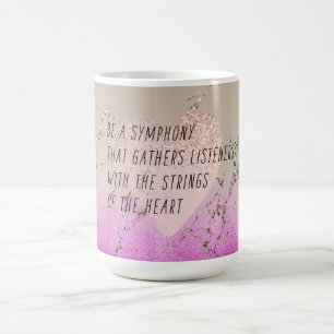 Mug Cordes de coeur rose poème