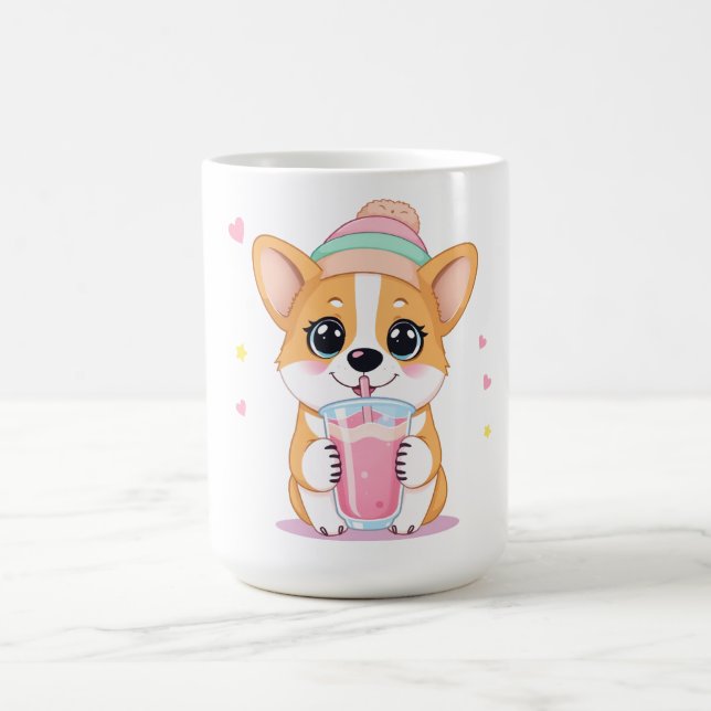 Mug Corgi adorable profiter d'une Smoothie (Centre)
