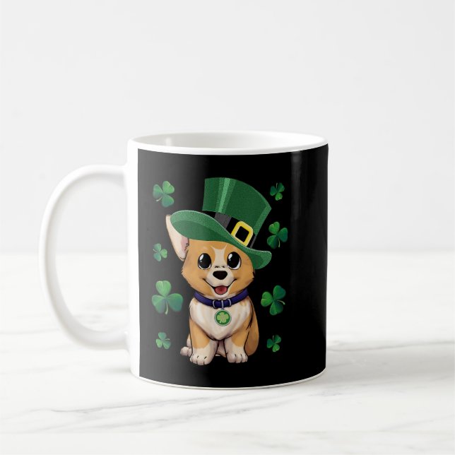 Mug Corgi Amoureux des chiens Tee Leprechaun Casquette (Gauche)