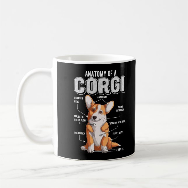 Mug Corgi Anatomie Funny Chien (Gauche)
