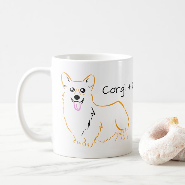Mug Corgi + Café = la vie (Avec donut)