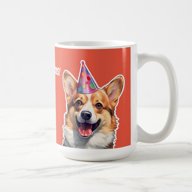 Mug Corgi C'est fête d'anniversaire mon corgeous (Droite)
