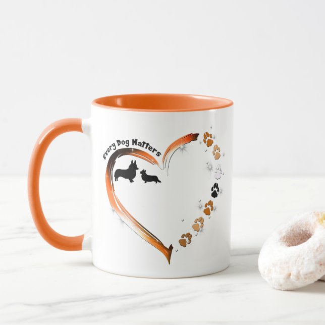 Mug Corgi Chaque Chien Compte Les Paws Coeur Chien (Avec donut)