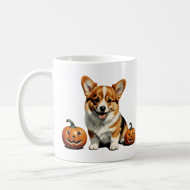 Mug Corgi citrouille Patch (Gauche)