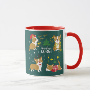 Mug Corgi de Noël   ouaf ouaf Woof