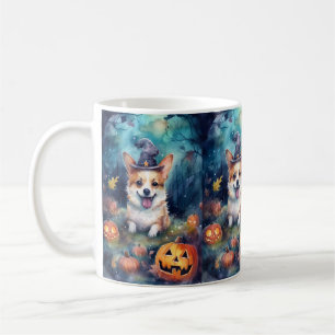 Mug Corgi d'Halloween avec la peur Citrouille