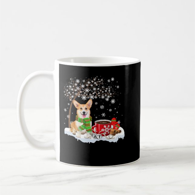 Mug Corgi Dog Under Snow Tree Nice Dog Christmas pajam (Gauche)