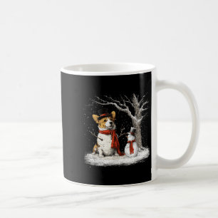 Mug Corgi Drôle de Chien Dans L'Arbre de Neige Noël Hi