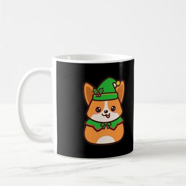 Mug Corgi Elfe Noël Mignon (Gauche)