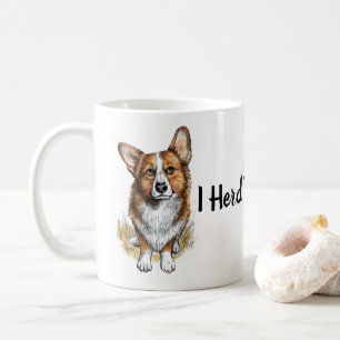 Mug Corgi et troupeau de bovins