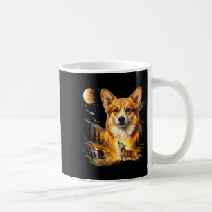 Mug Corgi hurlant à la lune vintage 90s chien drôle