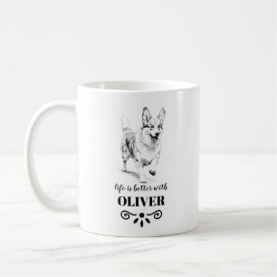 Mug Corgi Life est meilleur avec Custom Dog Name