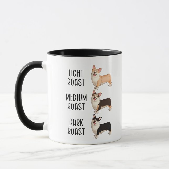Mug Corgi Light Medium Dark Roast Coffee Lover Gift Mu (Gauche)