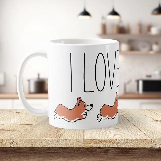 Mug Corgi Mignon Personnalisé Simple Blanc (Créateur téléchargé)