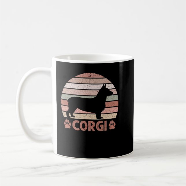 Mug Corgi Retro Vintage Graphisme (Gauche)