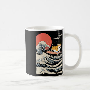 Mug Corgi Surfant sur une Vague Japonaise _3 