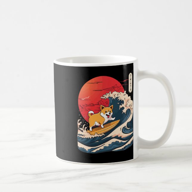 Mug Corgi surfant sur une vague japonaise _4  (Droite)