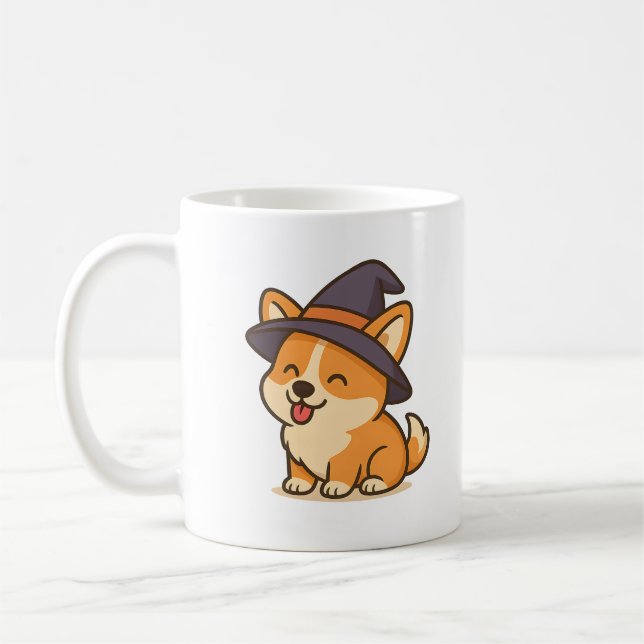 Mug Corgi Witch Drinkware - Coupe Magique de Chien (Gauche)