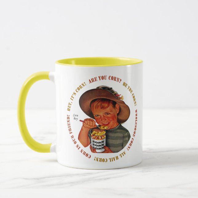 Mug CORN BOY par Jeff Willis Art (Gauche)