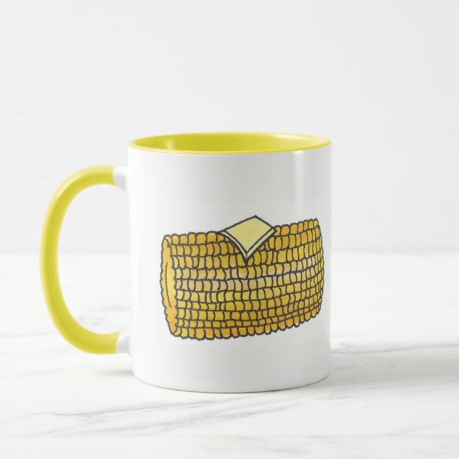 Mug Corne d'oreille jaune sur le Cob Corncob Beurre pi (Gauche)