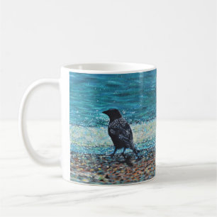 Mug Corneille sur la peinture de plage
