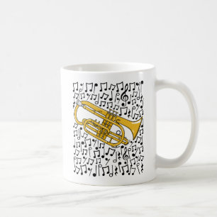 Mug Cornet Avec Notes Musicales Cornetist Brass Musici