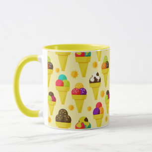 Mug Cornets de crème glacée colorés de bande dessin