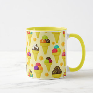 Mug Cornets de crème glacée colorés de bande dessinée