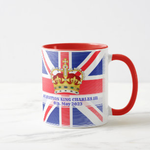 Mug Coronation de texte personnalisé du roi Charles II