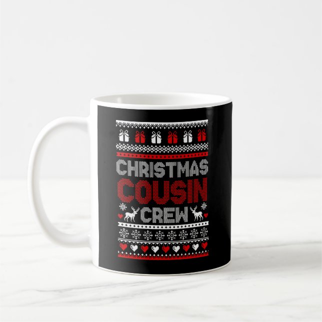 Mug Correspondance famille Pyjamas de Noël Cousin Crew (Gauche)