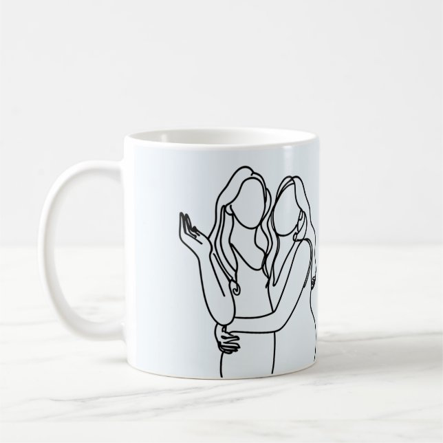 Mug Correspondance personnalisée de couple lesbien (Gauche)