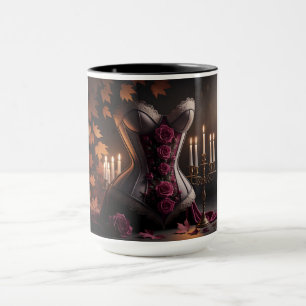 Mug Corset victorien gothique Rose pourpre automne aut