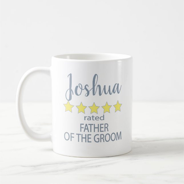 Mug Cortège de Mariage & de Mariée 5 étoiles, père du  (Gauche)