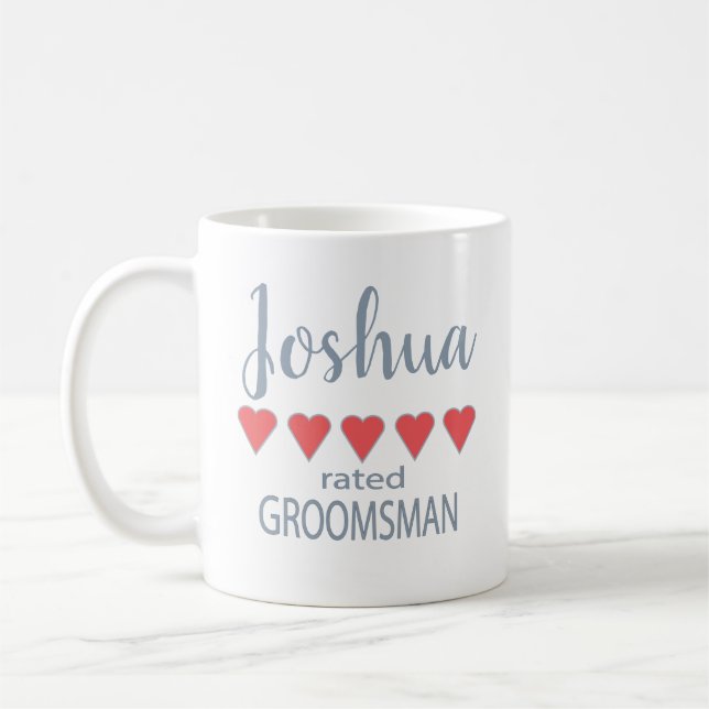 Mug Cortège de mariage et de noces 5 cœurs garçon d'ho (Gauche)