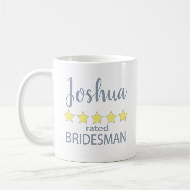 Mug Cortège de mariage et mariage 5 étoiles Bridesman (Gauche)