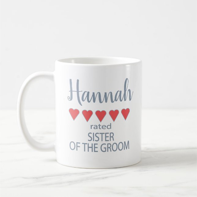 Mug Cortège Mariage & Demoiselles d'Honneur 5 Soeur du (Gauche)