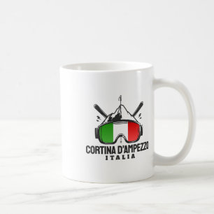 Mug Cortina D'ampezzo Italie Station De Ski Rétro Ski 