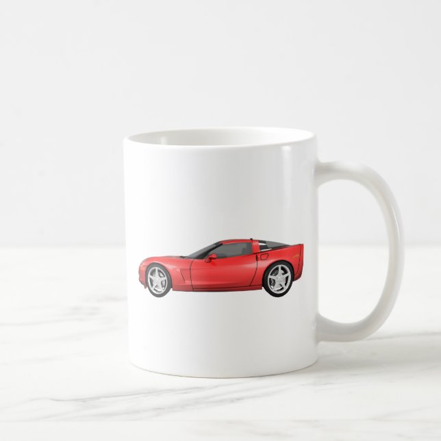 Mug Corvette 2008 : Voiture de sport : Finition rouge (Droite)